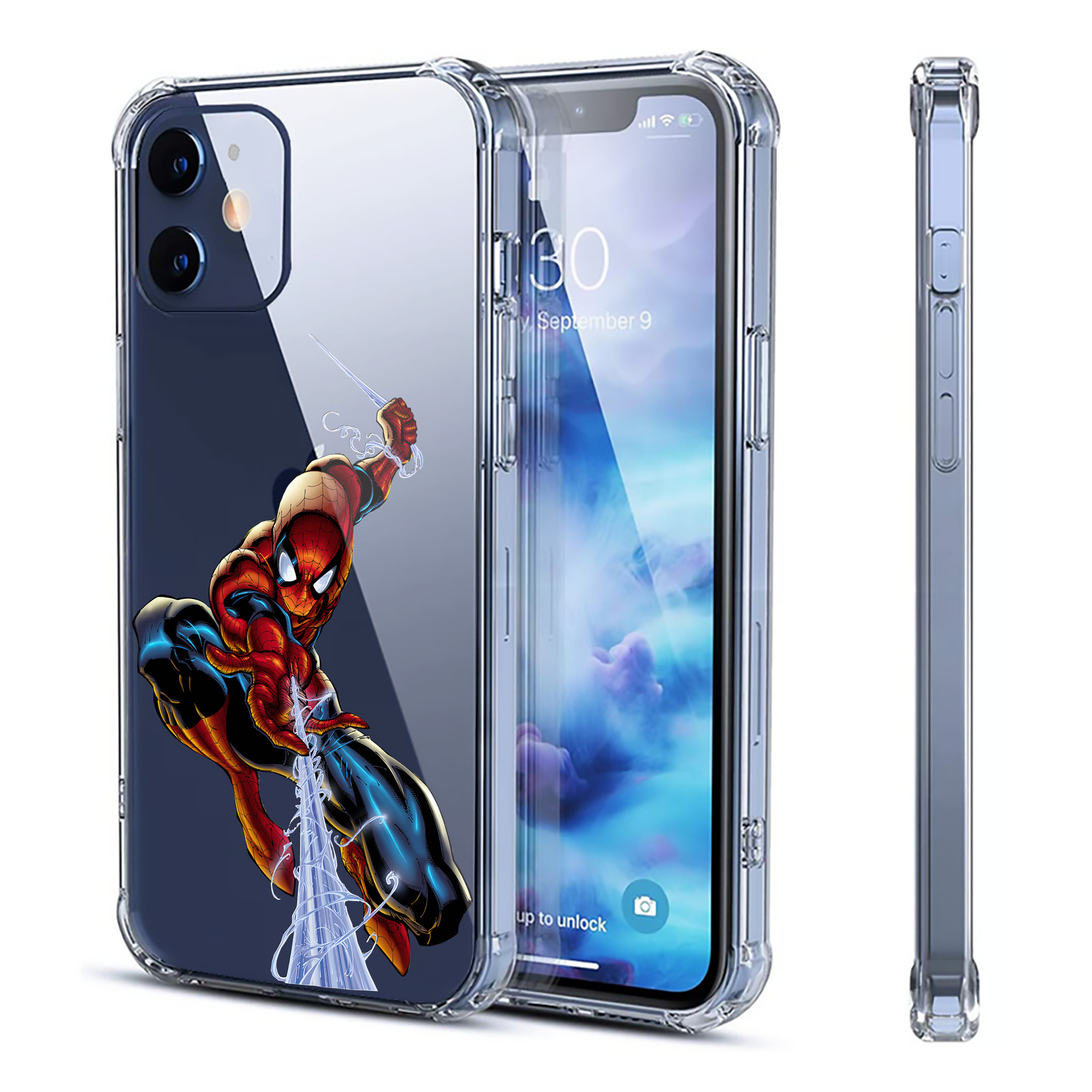 （画像用） Spider Man スパイダーマン 【iPhone 12シリーズ対応】透明スマホケース（クリアソフトケース）